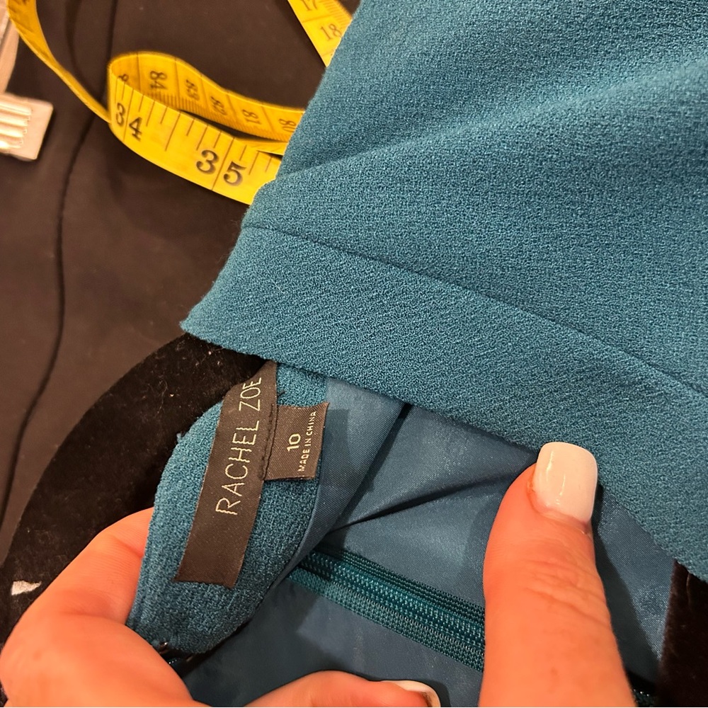 Rachel Zoe Cocktail Dress Size 10 | Elegant Party Wedding Guest Teal - Picture 8 of 8